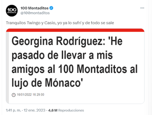 Tweet 100 Montaditos.